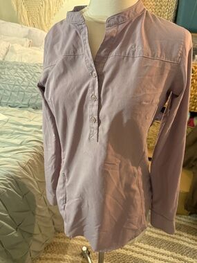 Columbia Omni shade long sleeve shirt purple Lavender Henley Pullover sz sm